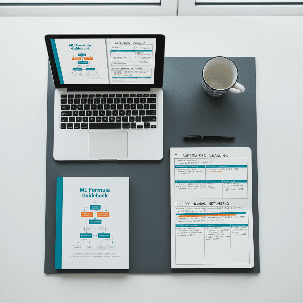 ML Formula guide materials with side-by-side digital and print resources