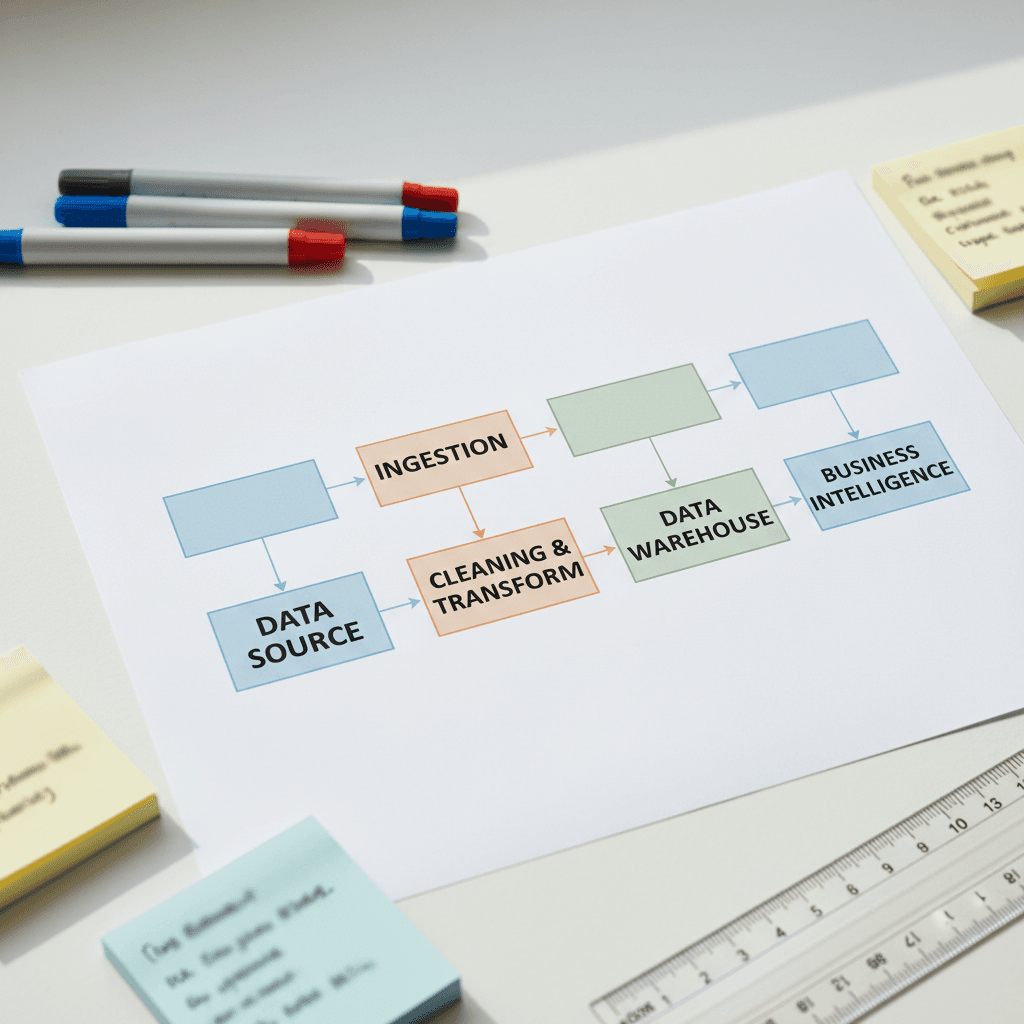 Data pipeline diagram and planning documentation
