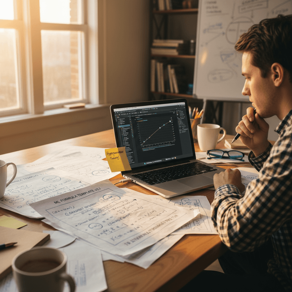 Developer working through ML Formula templates and practical guide examples