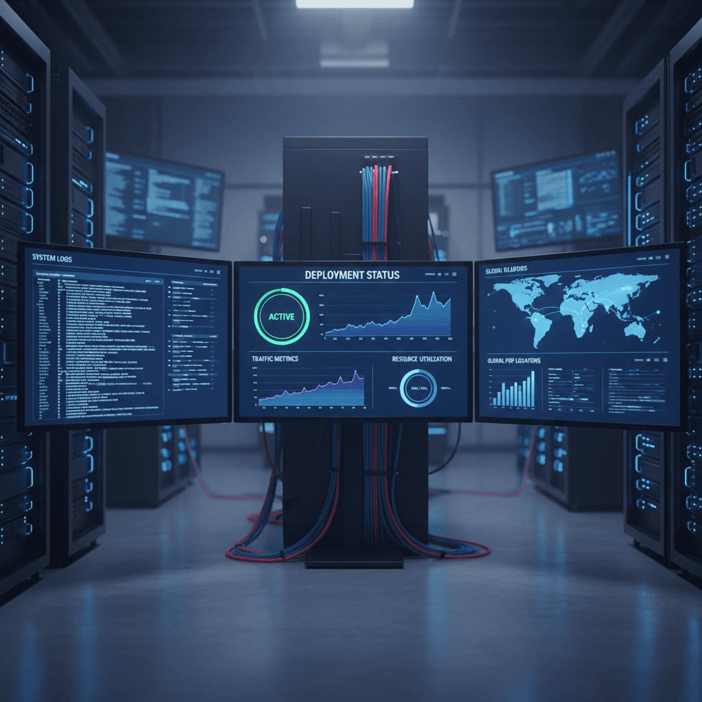 Deployment dashboard and monitoring across multiple screens