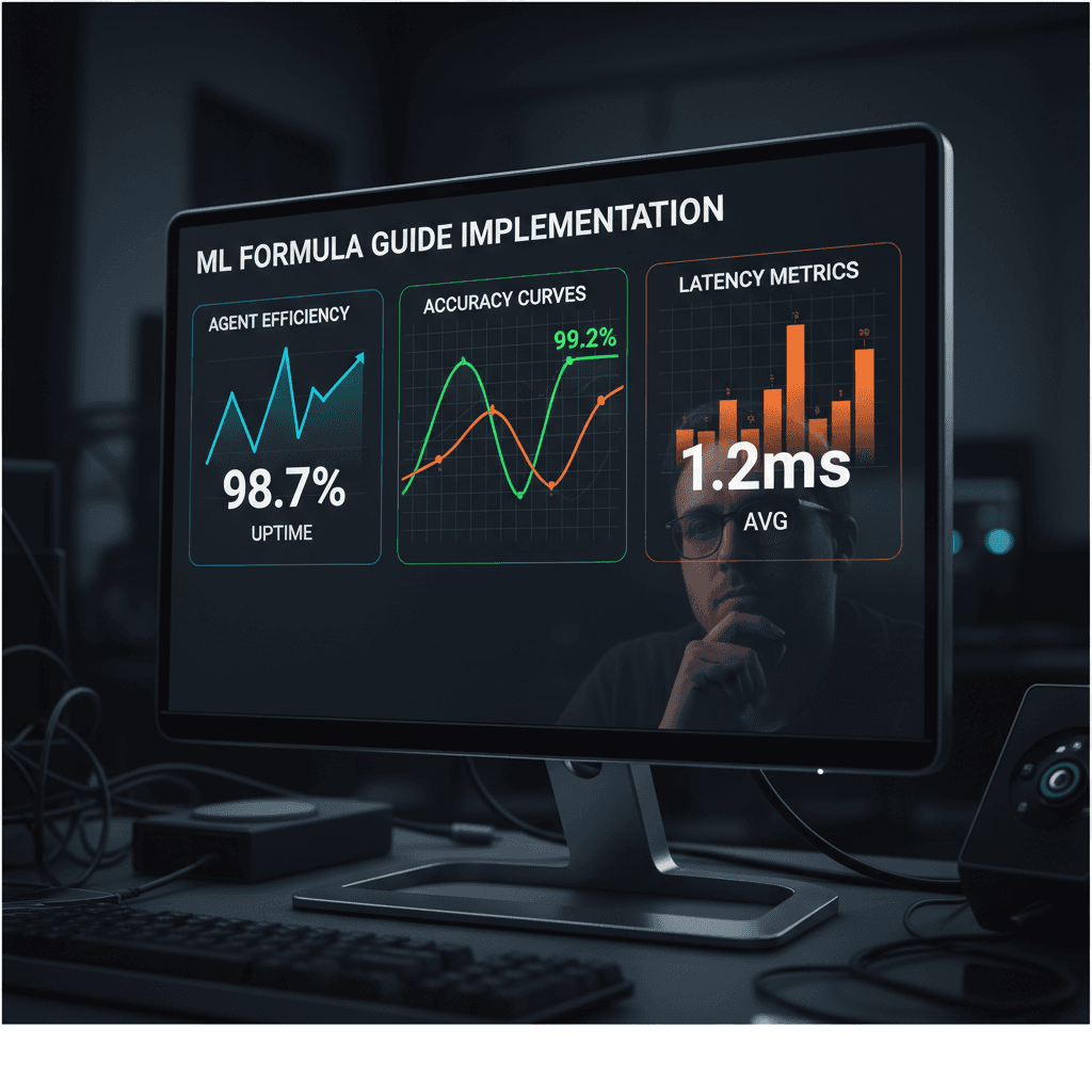 Real-time performance dashboard tracking deployed ML Formula agent metrics