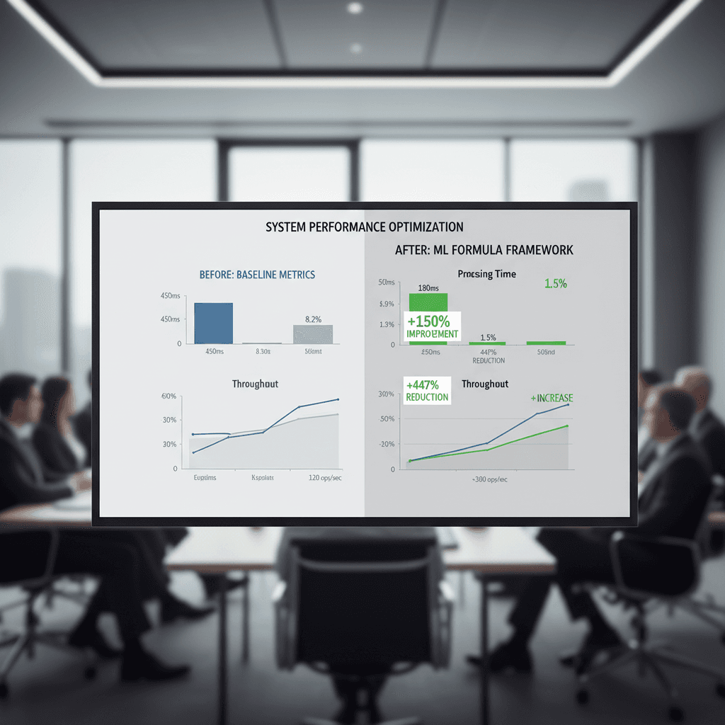 Performance metrics showing ML Formula impact