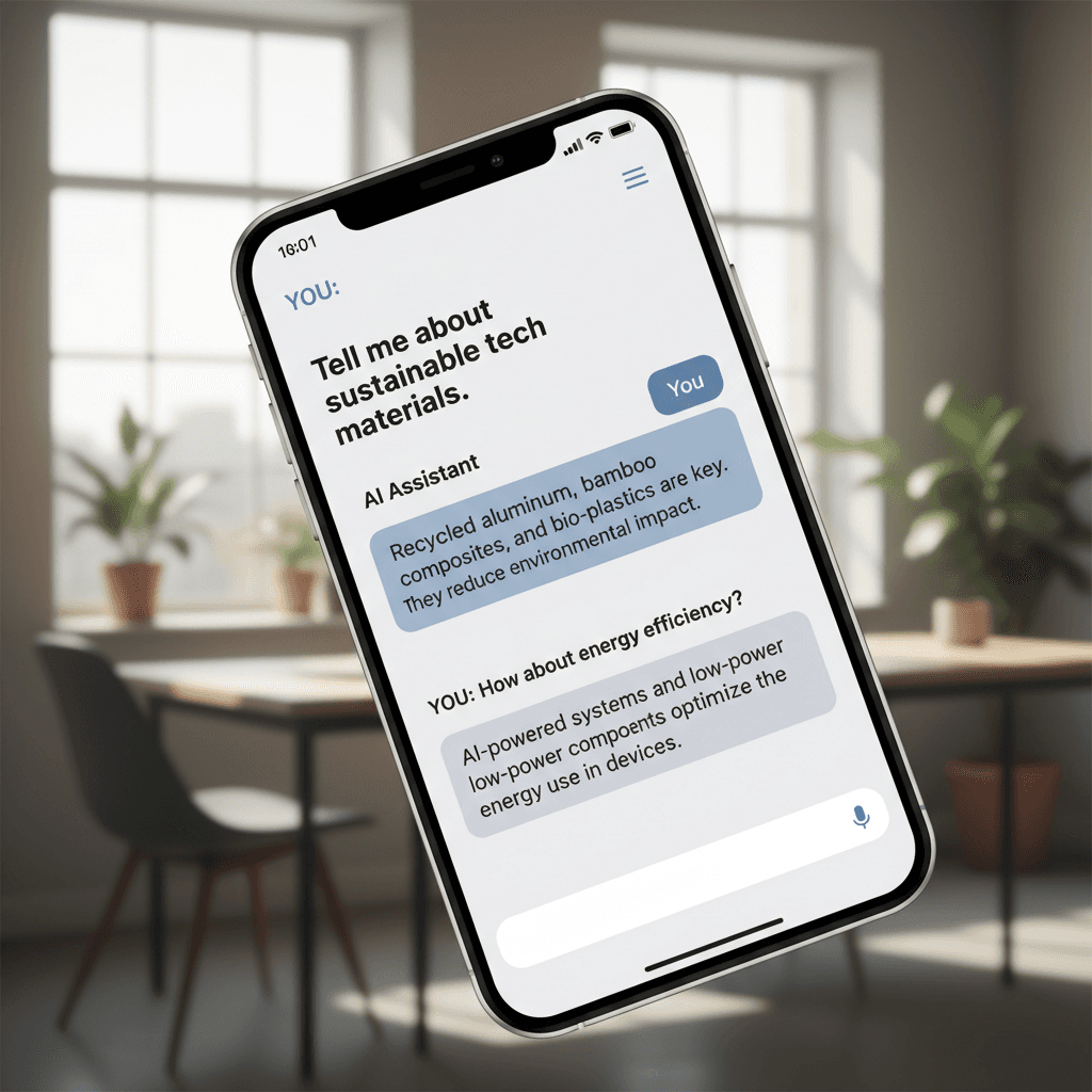 Conversational AI agent interface showing natural language chat interaction