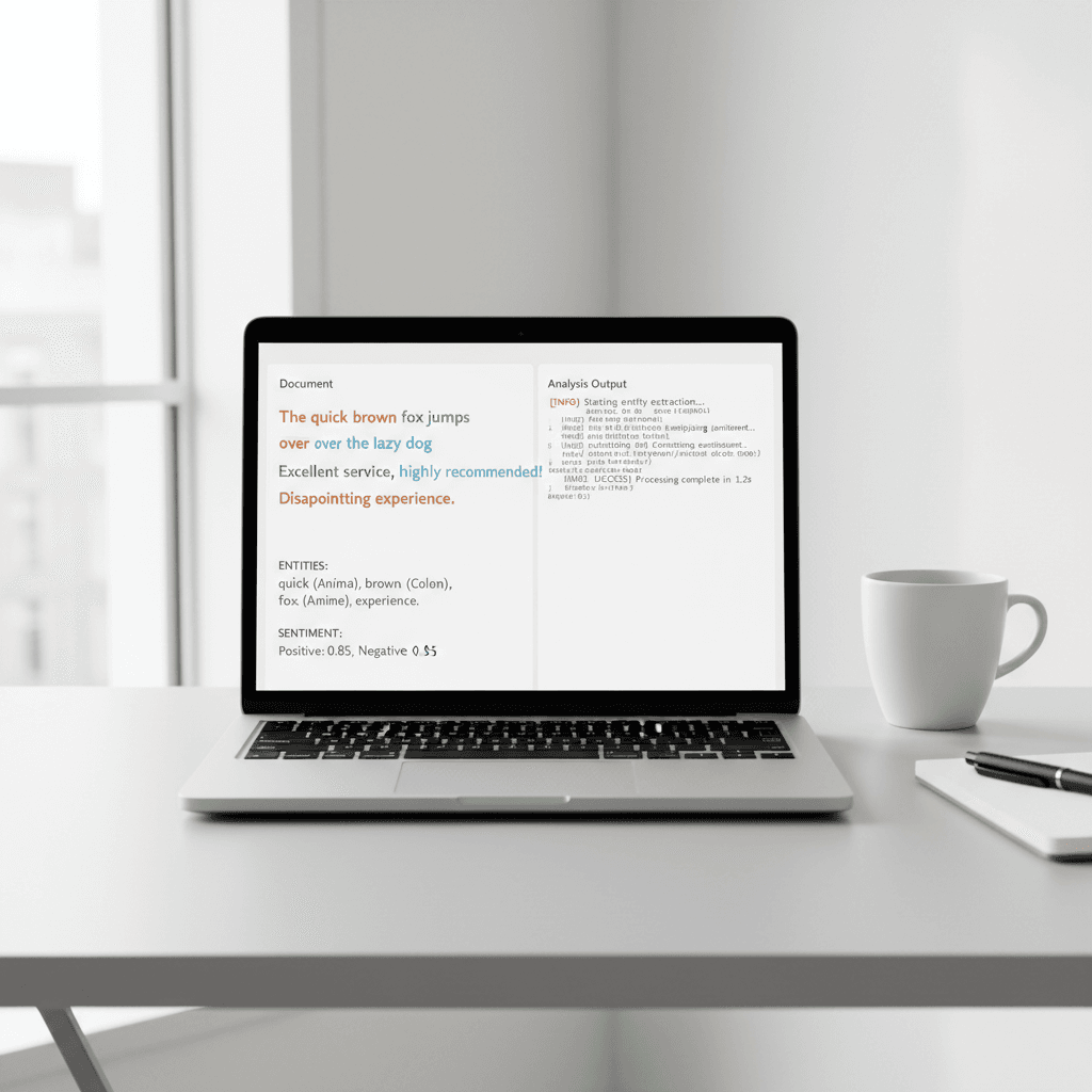NLP extraction template with text analysis