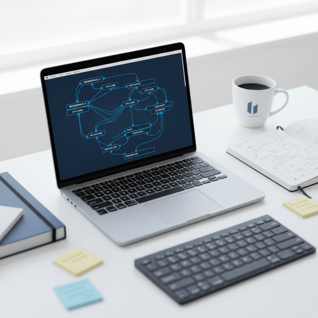 Agent architecture patterns displayed on laptop screen