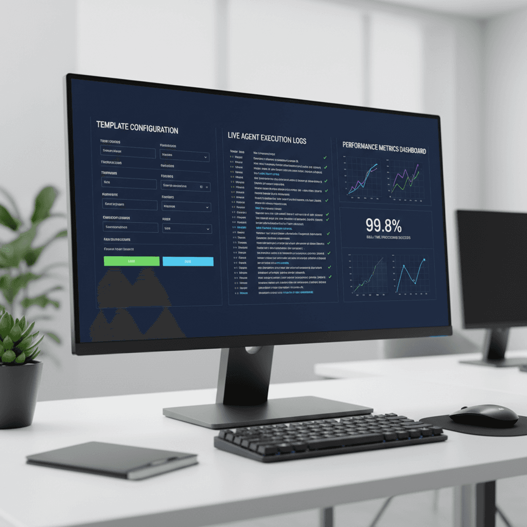 ML Formula template configuration and live agent metrics dashboard
